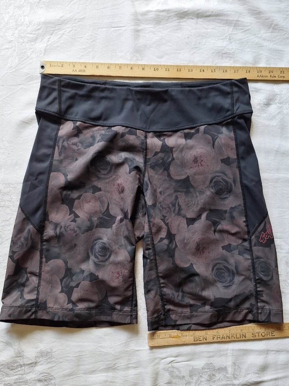 Troy Lee Designs MTN Bike Short Shell Loose Black Brown Rose Print Women XL